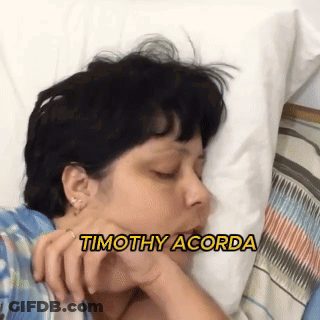Man In Blue Shirt Making Funny Face With Mouth Open GIF