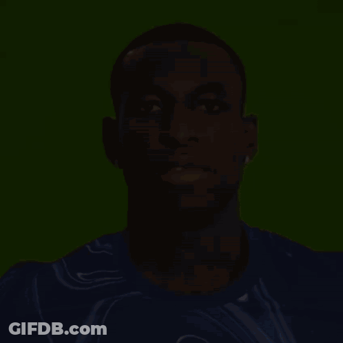 Man In Blue Shirt Making Funny Face With Open Mouth GIF