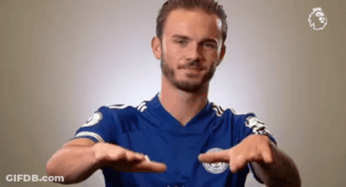 Man In Blue Shirt Making Gesture GIF