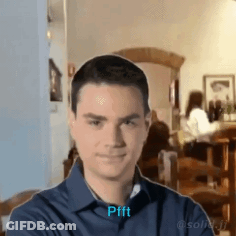 Man In Blue Shirt Making Pfft Face GIF