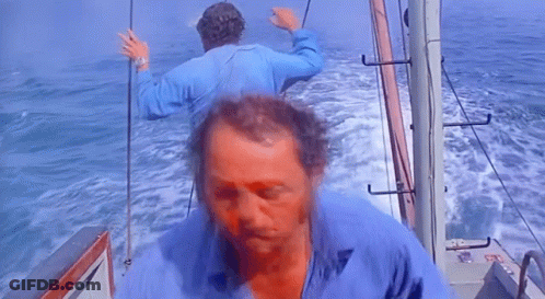 Man In Blue Shirt On Boat GIF