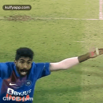 Man In Blue Shirt On Soccer Field GIF