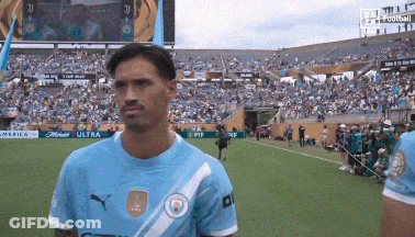 Man In Blue Shirt On Soccer Field GIF