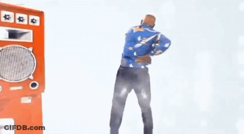 Man In Blue Shirt Orange Speaker GIF