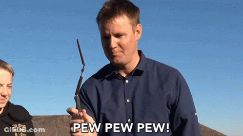 Man In Blue Shirt Pew Pew Pew GIF