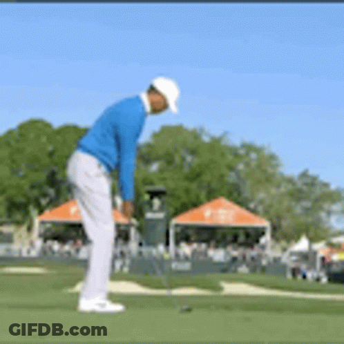 Man In Blue Shirt Playing Golf GIF