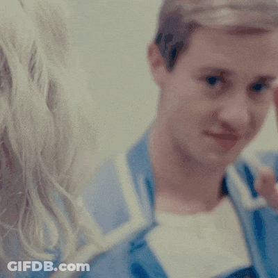Man In Blue Shirt Pointing GIF