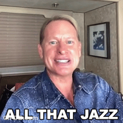 Man In Blue Shirt Saying All That Jazz GIF