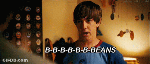 Man In Blue Shirt Saying Beans GIF