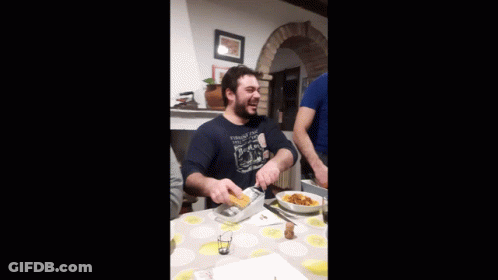 Man In Blue Shirt Saying Boston GIF