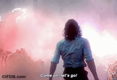 Man In Blue Shirt Saying Come On Let's Go GIF