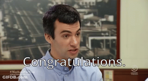 Man In Blue Shirt Saying Congratulations GIF