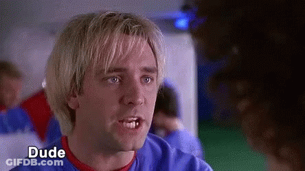Man In Blue Shirt Saying Dude To Woman GIF