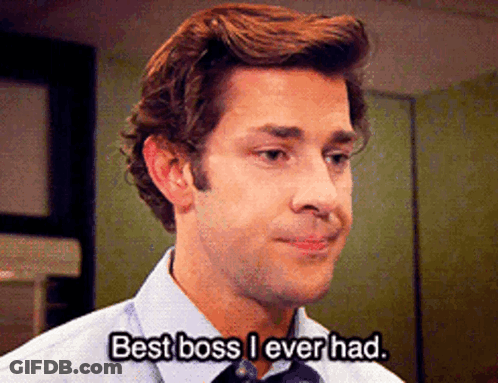 Man In Blue Shirt Saying Duh Best Boss Ever GIF