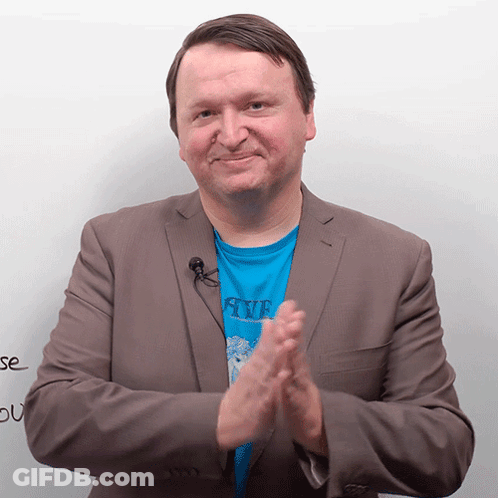 Man In Blue Shirt Saying Five Clapping GIF