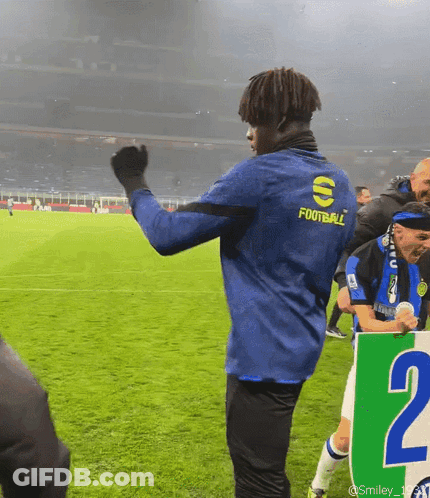 Man In Blue Shirt Saying Football GIF
