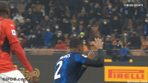 Man In Blue Shirt Saying Football GIF