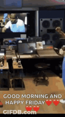 Man In Blue Shirt Saying Good Morning Happy Friday GIF