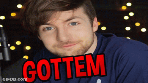 Man In Blue Shirt Saying Gottem GIF