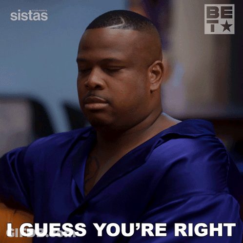 Man In Blue Shirt Saying I Guess You're Right GIF