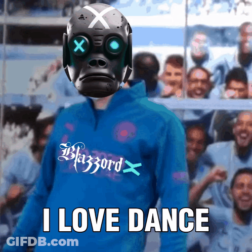 Man In Blue Shirt Saying I Love Dance GIF
