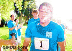 Man In Blue Shirt Saying I'm Fast GIF