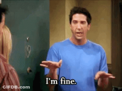 Man In Blue Shirt Saying I'm Fine GIF