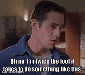 Man In Blue Shirt Saying I'm Twice The Fool GIF