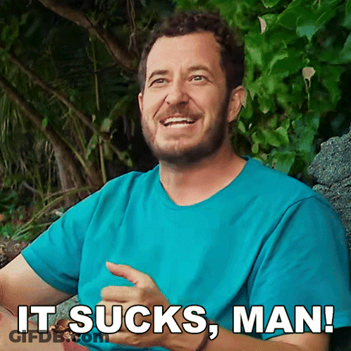 Man In Blue Shirt Saying It Sucks Man GIF