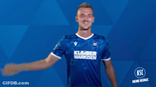 Man In Blue Shirt Saying Klaber Markosen GIF
