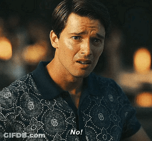 Man In Blue Shirt Saying No GIF