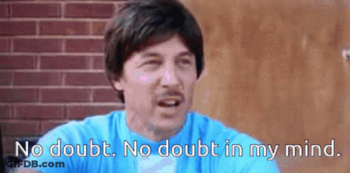 Man In Blue Shirt Saying No Doubt GIF