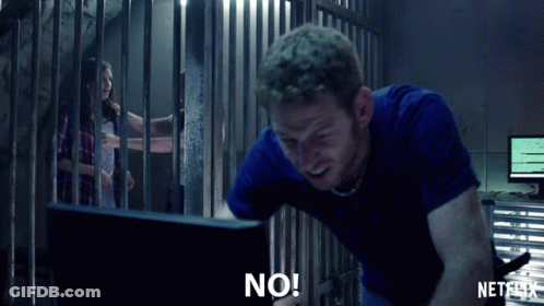 Man In Blue Shirt Saying No GIF