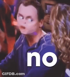 Man In Blue Shirt Saying No GIF