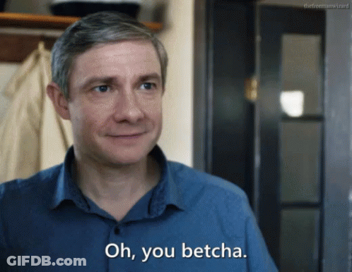 Man In Blue Shirt Saying Oh You Betcha GIF