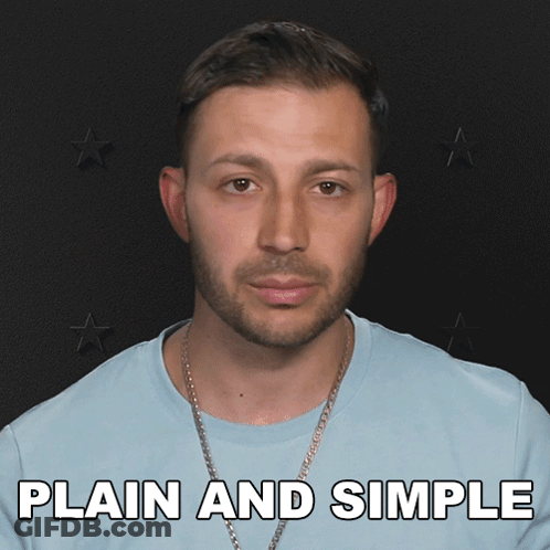 Man In Blue Shirt Saying Plain And Simple GIF