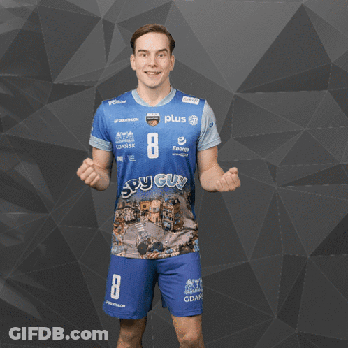 Man In Blue Shirt Saying Plus GIF