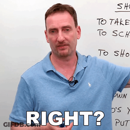 Man In Blue Shirt Saying Right GIF