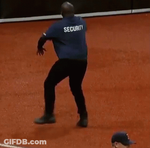 Man In Blue Shirt Saying Security GIF