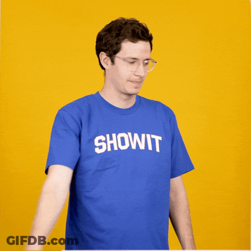 Man In Blue Shirt Saying Showit GIF