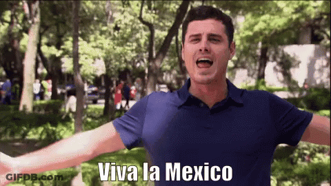 Man In Blue Shirt Saying Viva La Mexico GIF