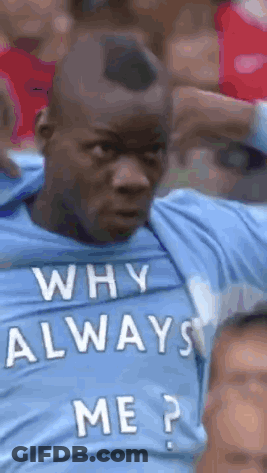 Man In Blue Shirt Saying Why Always Me GIF