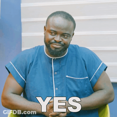 Man In Blue Shirt Saying Yes GIF