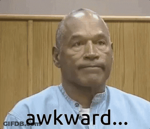 Man In Blue Shirt Says Awkward GIF