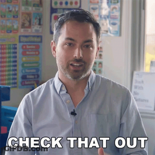 Man In Blue Shirt Says Check That Out In Classroom GIF