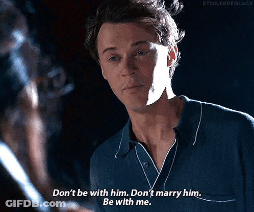 Man In Blue Shirt Says Don't Be With Him Don't Marry Him Be With Me GIF