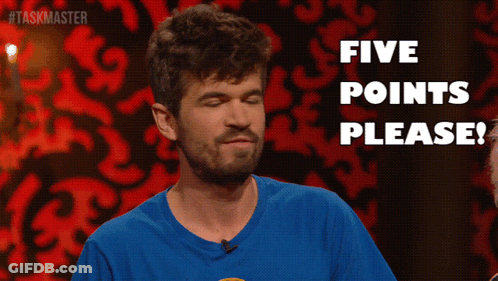 Man In Blue Shirt Says Five Points Please GIF