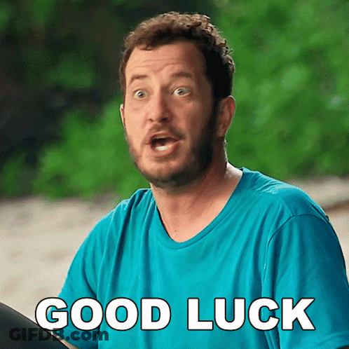 Man In Blue Shirt Says Good Luck GIF
