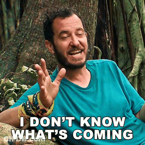 Man In Blue Shirt Says I Don't Know What's Coming GIF