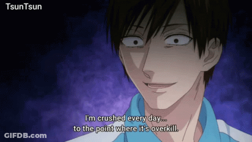 Man In Blue Shirt Says I'm Crushed Every Day GIF